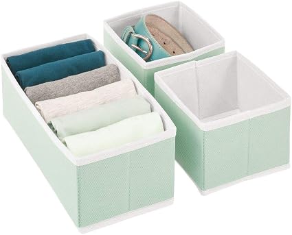 Mdesign Boite De Rangement Pour Armoire Ou Commode Set De 3 Bacs De Rangement De 2