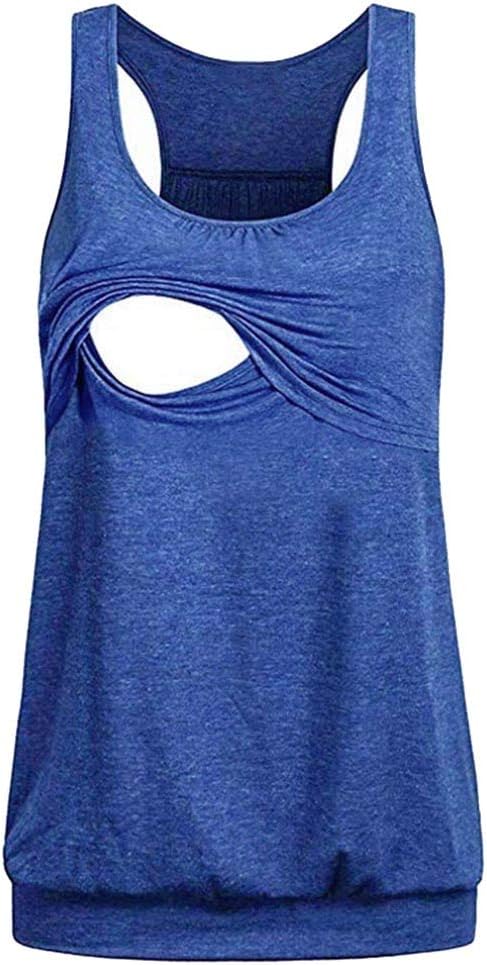 Women's Maternity Layered Nursing Tops Solid Short/Long Sleeve Henley V Neck T-Shirts Breastfeeding Blouse