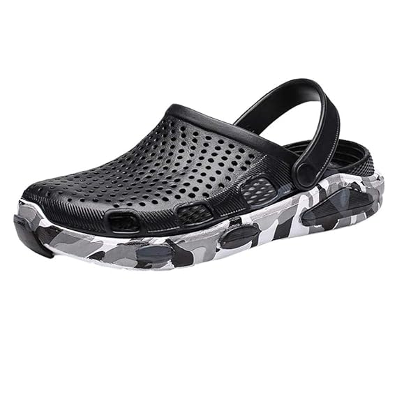 Clogs Pantoletten für Herren/Skxinn Männer Sommer Badeschuhe Hausschuhe Gartenschuhe mit Rutschfest Weiche Sohle Freizeit Atm