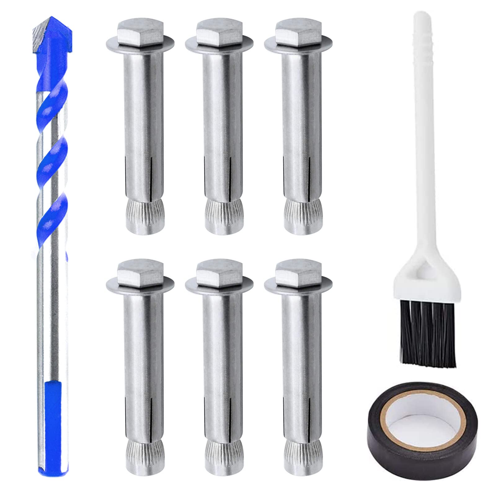 Expansion Screw Bolts,M8 X 60mm External Hex Nut, 6 Pcs Stainless Steel Expansion Sleeve Anchor Bolt Heavy Duty Fixing Anchors