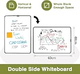 DumanAsen Dry Erase Whiteboard Double Sided 60cm x 40cm with Pens Eraser Black view 8