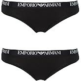 Emporio Armani Women's Essential Cotton 2 Pack Brazilian Brief