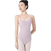 RuiBalletto Women's Camisole Ballet Dance Leotards for Adult Gymnastics Bodysuit with Lining