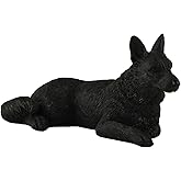 JFSM INC. Mini Black German Shepherd Figurine – 4” Holiday Stocking Stuffer – Hand-Painted Resin Collectible Dog Statue for Dog Lovers & German Shepherd Fans