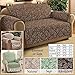 Leaf Pattern Quilted Furniture Cover Protector, Chocolate, Recliner, Floral, Leaves, Leaf, Garden
