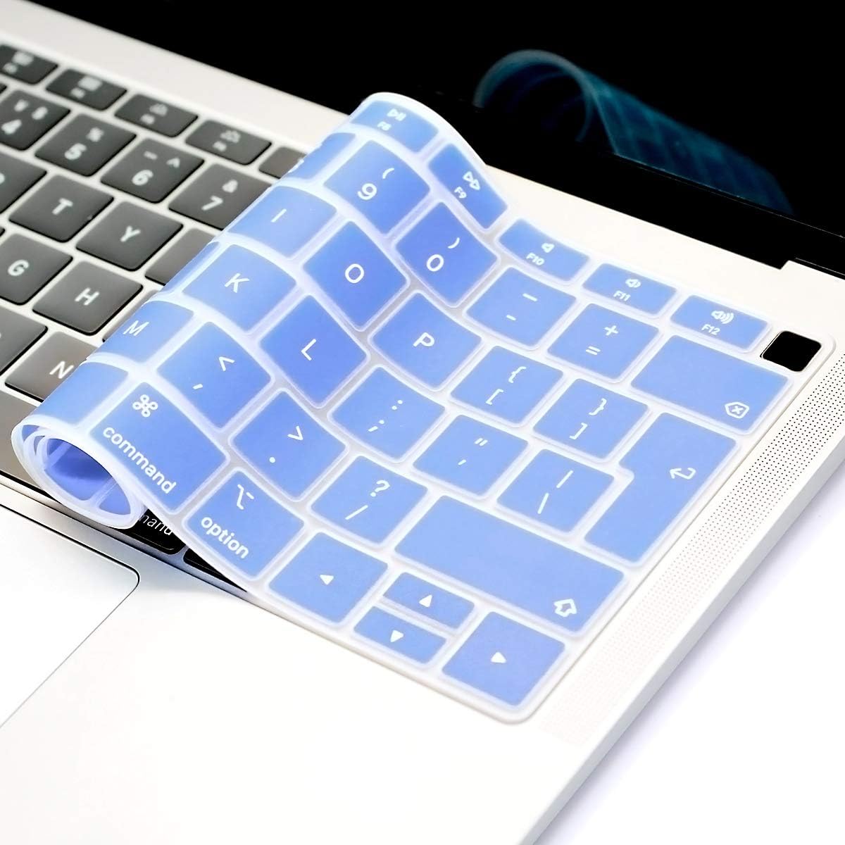 Se7enline Compatible with Macbook Air 13 inch Keyboard Cover A1932 Soft Silicone Protector for MacBook Air 13-Inch with Touch ID with Retina Display 2018/2019 UK Layout Protective Skin - Image 4