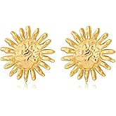 AOLIMI Chunky Gold Stud Earrings for Women Trendy Sun Earrings Hypoallergenic Earrings Fashion Jewelry