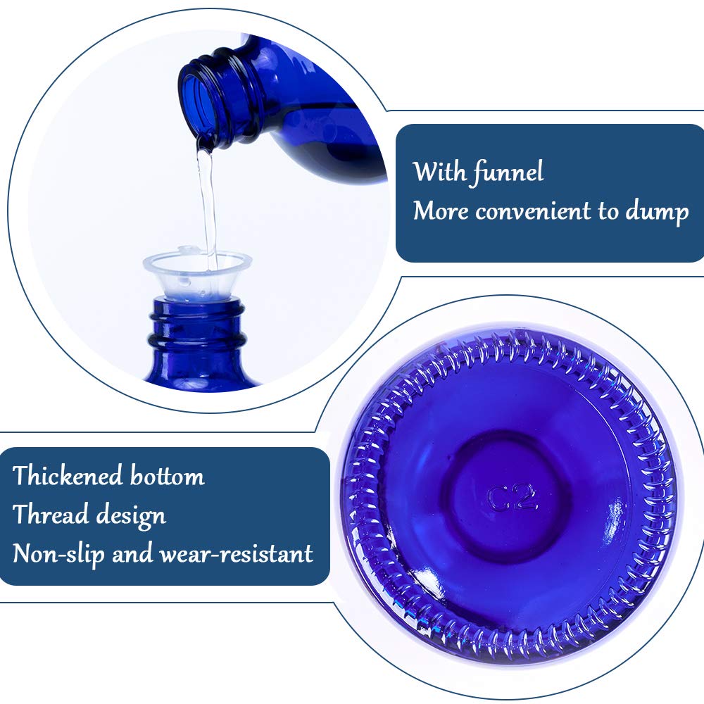 Glass Spray Bottles 16oz Refillable Container suitable for essential oils, cleaning products, aromatherapy, water mist plants (2 Pack，Blue) : Beauty