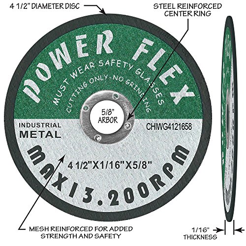 4 1/2" x 1/16" x 5/8" PREMIUM CUT OFF WHEELS - 10 PACK -, For Cutting all Ferrous Metals and Stainless Steel