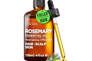 100% Pure Rosemary Essential Oil - 4 Fl Oz - Rosemary Oil for Hair and Skin | For Scalp, Diffuser Ready, Aromatherapy & DIY Candle Making Scent, Undiluted, with Dropper, Non-GMO