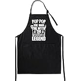 InnoBeta Pop Pop Gifts, Grandpa Apron with Pocket and Adjustable Neck Strap, Kitchen Cooking Cute Apron, Birthday, Christmas, Grandpa Kitchen Gift