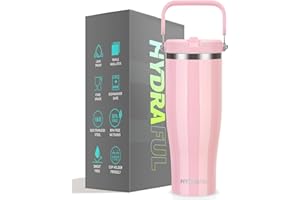 Hydraful 50 oz Tumbler with handle flip straw,Leak Proof Vacuum Insulated Cup Water Bottle Fit in Cup holder for Home,Outdoors,Insulated Stainless Steel Travel Coffee Mug,Keep ice Cold for 34 Hours
