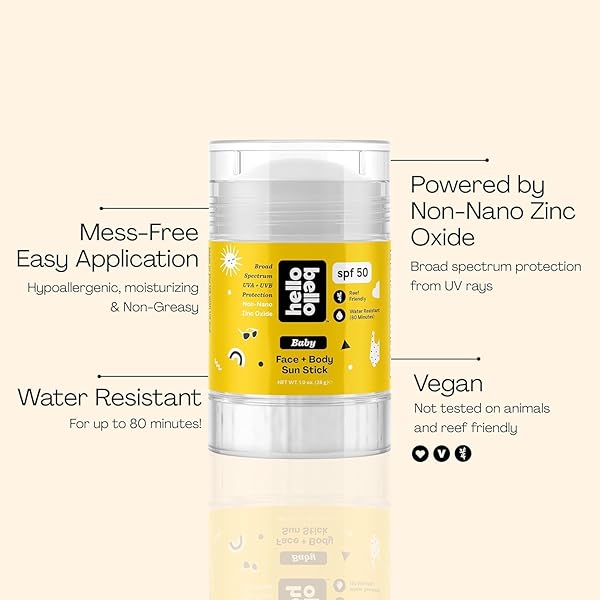 HELLO BELLO SPF 50 FACE AND BODY SUNSCREEN STICK, 1OZ