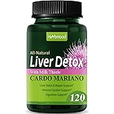 Herbmood Silymarin Milk Thistle Liver Detox Capsules for Fatty Liver, Alcachofa y Cardo Mariano con Silimarina para el Higado Graso, Liver Cleanse Detox & Repair Formula w/Artichoke Extract. 120Count