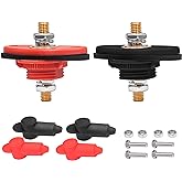 Recoil BTTP-38 High Current 3/8&rdquo; Feed-Thru Panel Battery Terminal Connector | with Silicone Terminal Covers Pair