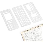 3 Pack Flexible Planner Stencils Templates – Reusable Stencils, Transparent Calendar Stencil for Planners, Diary & Journaling