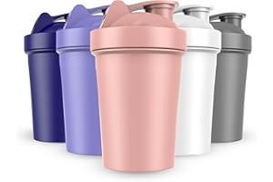 JEELA SPORTS 5 PACK Protein Shaker Bottles for Protein Mixes -20 OZ- Dishwasher Safe Shaker Cups for Protein Shakes - Shaker Cup for Blender Protein Shaker Bottle for Shakes Protein Shake Blender