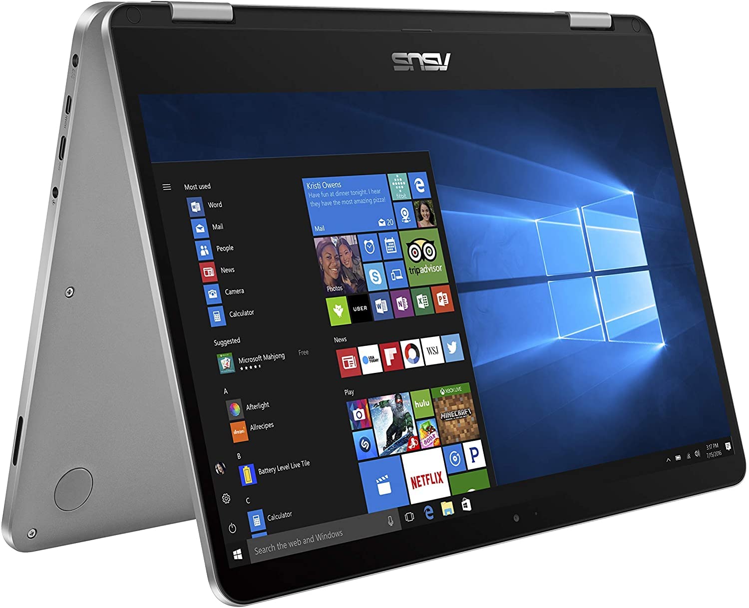Photo 1 of *** WILL NOT FULLY POWER ON. WILL NOT STAY ON ***ASUS TP401M Vivobook Flip Thin 2-in-1 HD Touchscreen Laptop, Intel Celeron 2.6GHz Processor, 4GB RAM, 64GB eMMC, Windows 10 S, 14" (Renewed)