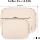 Conlun Dog Food Mat with Side Pocket 46x30cm Natural Tan Non-Slip Waterproof view 4