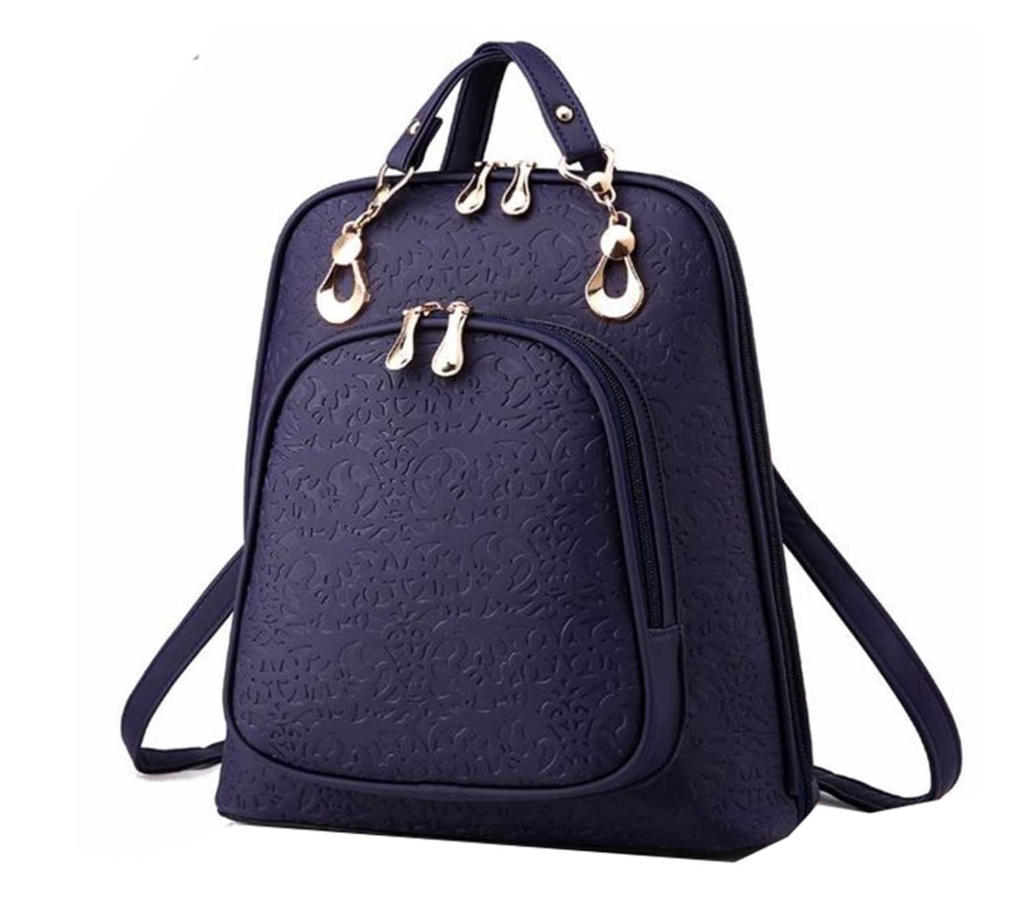 di grazia women's backpack handbag (blue-embossed-cross-backpack,blue)