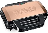 Tower Deep Filled Sandwich Maker 900W Rose Gold T27031RG Non-Stick