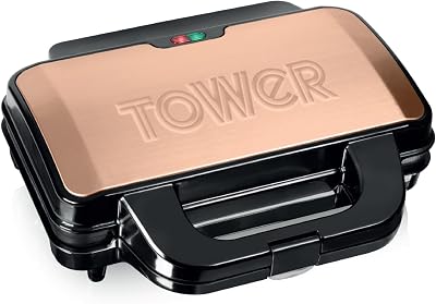 Tower Deep Filled Sandwich Maker 900W Rose Gold T27031RG Non-Stick
