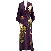 KIM+ONO Luxury Kimono Robe for Women | Long Floral Robe | Original Design | Removable Waist Tie Closure