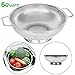 Qimh Stainless Steel Micro-perforated 6-Quart Colander Strainer with Heavy Duty Handle Ear Piercing and base, Strainer for Kitchen, Dishwasher Safe