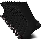 Tommy Hilfiger Mens Crew Socks - 10 Pack Moisture Wicking Cushioned Crew Running Socks for Men for Sports & Workout