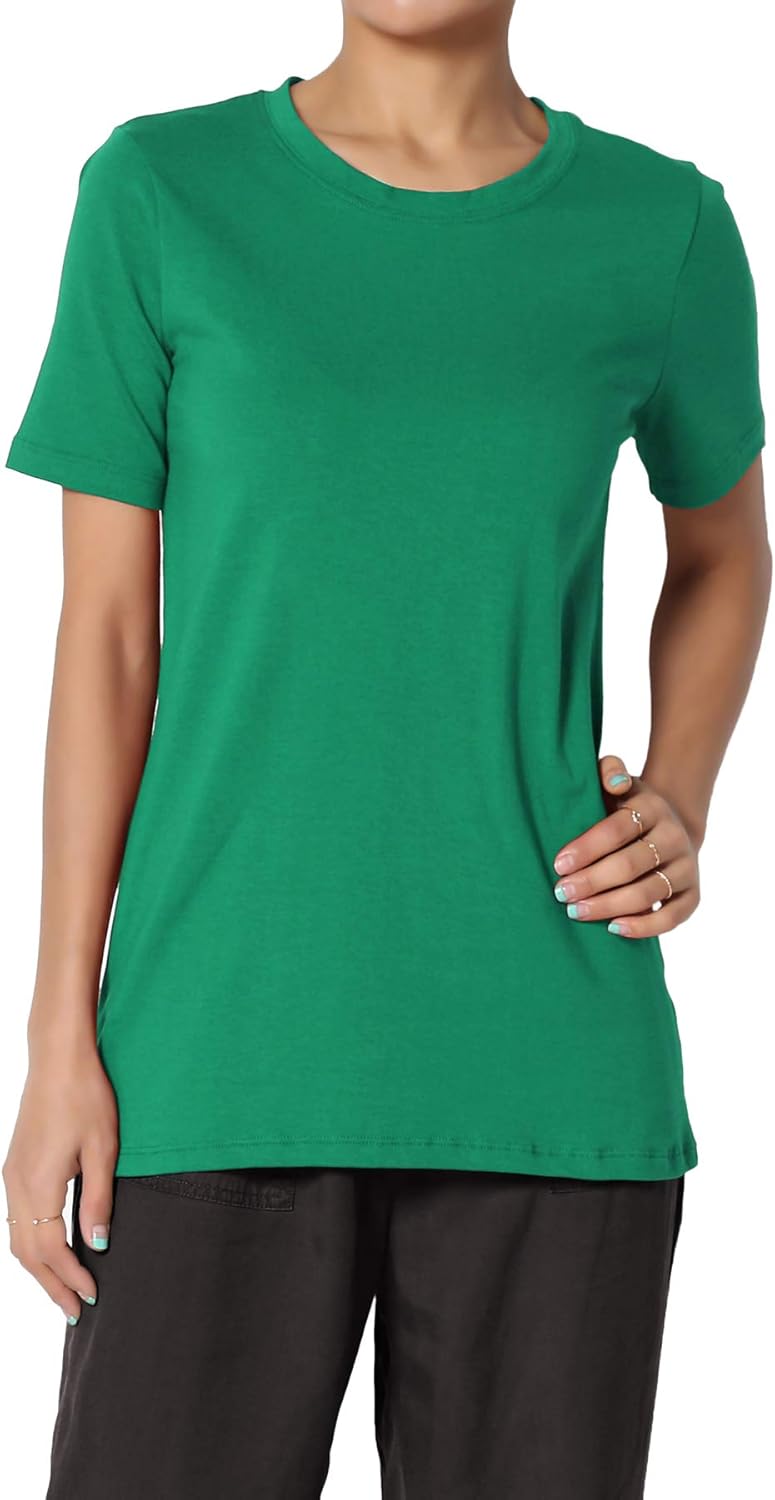 TheMogan SXL Basic Cotton Span VNeck Relxed Fit Tee Tunic Length T