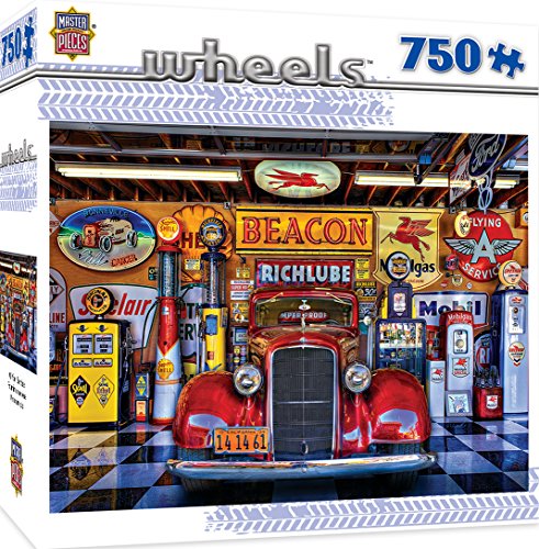 MasterPieces Wheels At Your Service Antique Pumps Jigsaw Puzzle by Linda Berman, 750-Piece