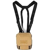 XAMOREST Universal Binocular Case, Binocular Harness for Hunting Case with Adjustable Shoulder Straps 2 Mesh Pockets for Hiking, Hunting, Backpacking, Outdoor Travel (Khaki)