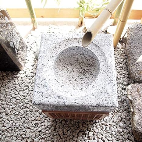 Amazon 竹 石の水鉢 水受け 燈籠 玄関先 石材オブジェ 旅館風 灯篭 Ledライト 照明付き 置物 オブジェ オンライン通販