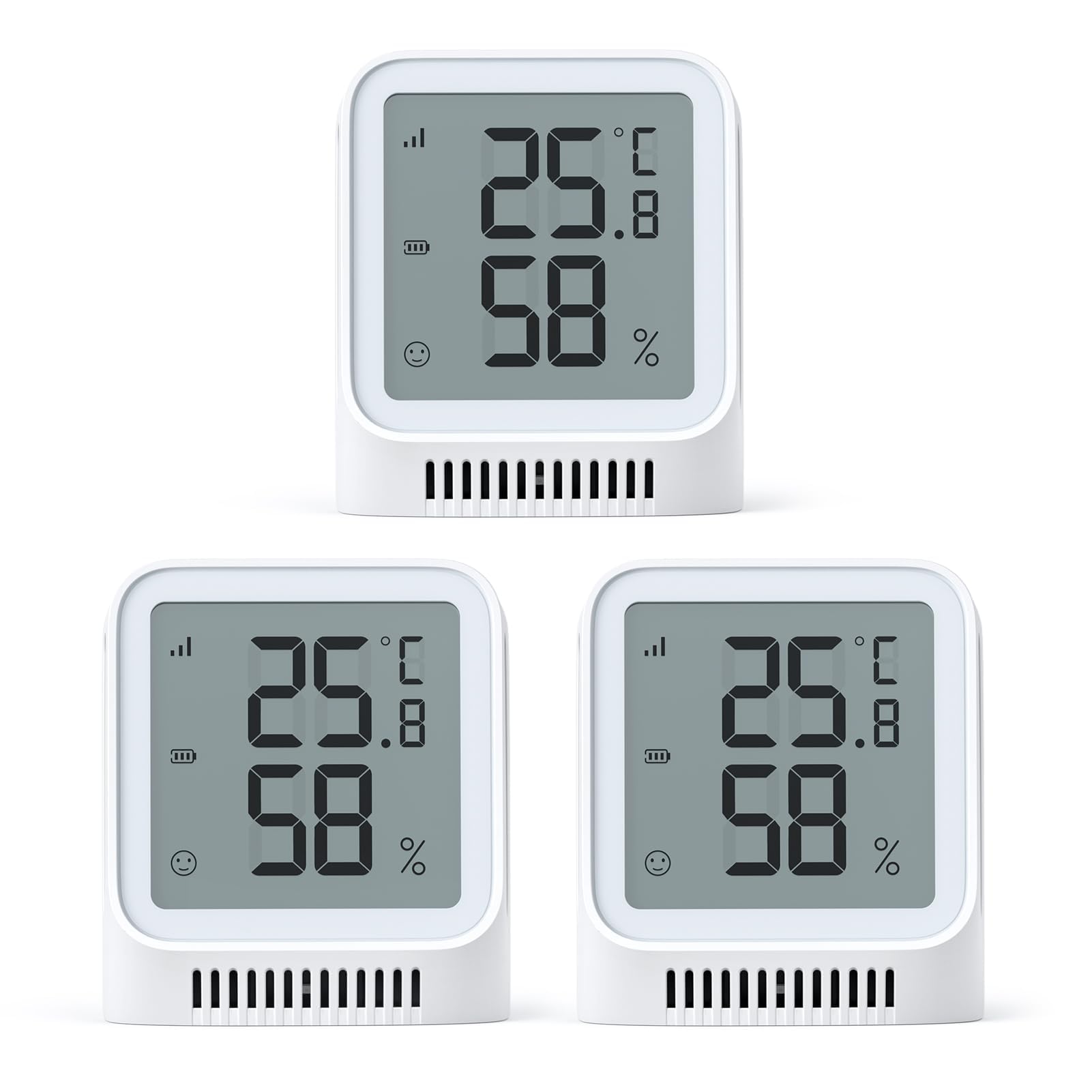 X-Sense Wi-Fi Indoor Hygrometer, Smart Hygrometer Thermometer with Remote Monitoring & App Control, SBS50 Base Station Required, Model STH0A, 3pcs