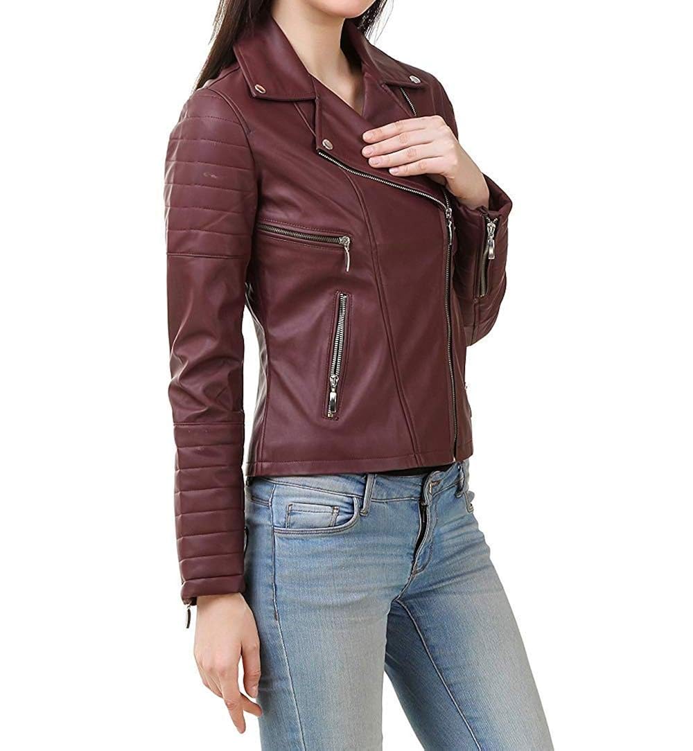 delhitraderss&reg; stylish girls/ladies/women slim fit zipper design winter jacket(code-mehroon)(size-l)