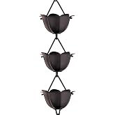 Monarch Rain Chains Aluminum Lotus Black Rain Chains for Gutters &ndash; 8.5 ft Black Decorative Rainchain Outdoor Durable Heavy Duty Gutter Chain Downspout, Modern Rainchains for Outside