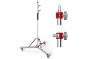 ALTSON Heavy Duty Light Stand Tirpod with Casters,Adjustable Photography Stand 100% stainless steel suitable for use with Softbox, Monolight, and Reflector.