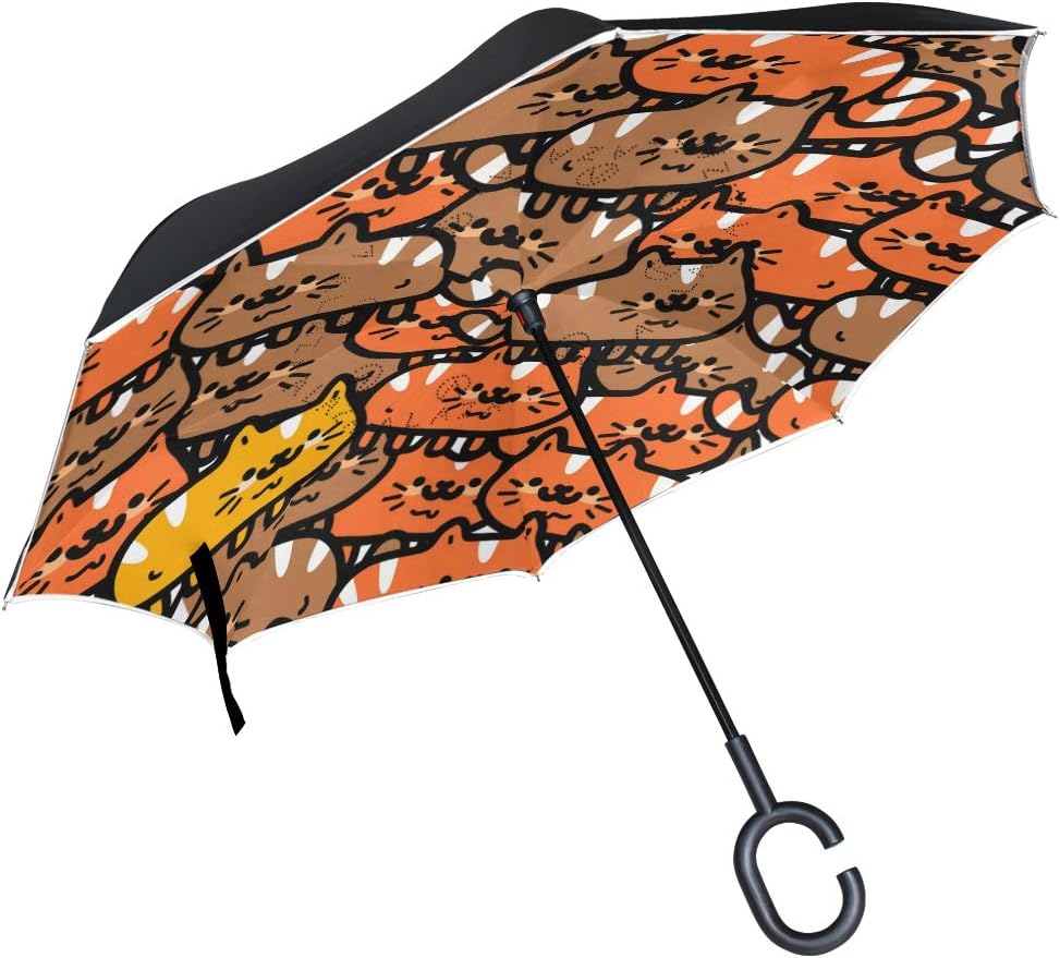 Amazon.com : Lianmei Inverted Umbrella Seamless Doodle Cute Cat