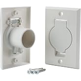 Standard Central Vacuum Wall Plate Inlet Valve Cover for Beam Central Vac | Vac Wall Inlet Plate,White Round Door for Nutone Central Vacuum Installation Parts &amp; Accessories - 2 Pack