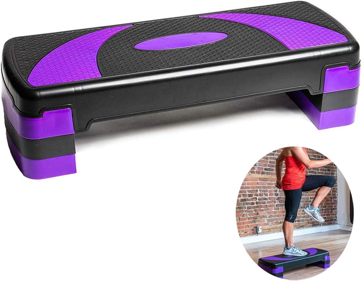 TIANXIAWUDI Aerobic Stepper Step Steps Exercise Fitness Exercise Pedal Aerobic Exercise Stepper with 2 Adjustable Step Levels - Great for Home Gym Cardio Yoga Home Workout Trainer