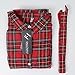 FANCYINN Women Long Sleeve Check Shirt Dress Plaid Pattern Tunics Casual Button Down Asymmetric Hem Blouse Tops