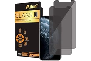 Ailun Privacy Screen Protector for iPhone 11 Pro Max/iPhone Xs Max [6.5 Inch] 2Pack Anti Spy Private Case Friendly Tempered Glass [Black]