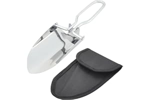 NARUI SEVEN Stainless Steel Folding Shovel, Mini Lightweight Camping Shovel with Oxford Storage Bag, 2 Styles - Ideal for Gardening, Hiking, Beach, Outdoor Digging (Original Color (Without Handle))