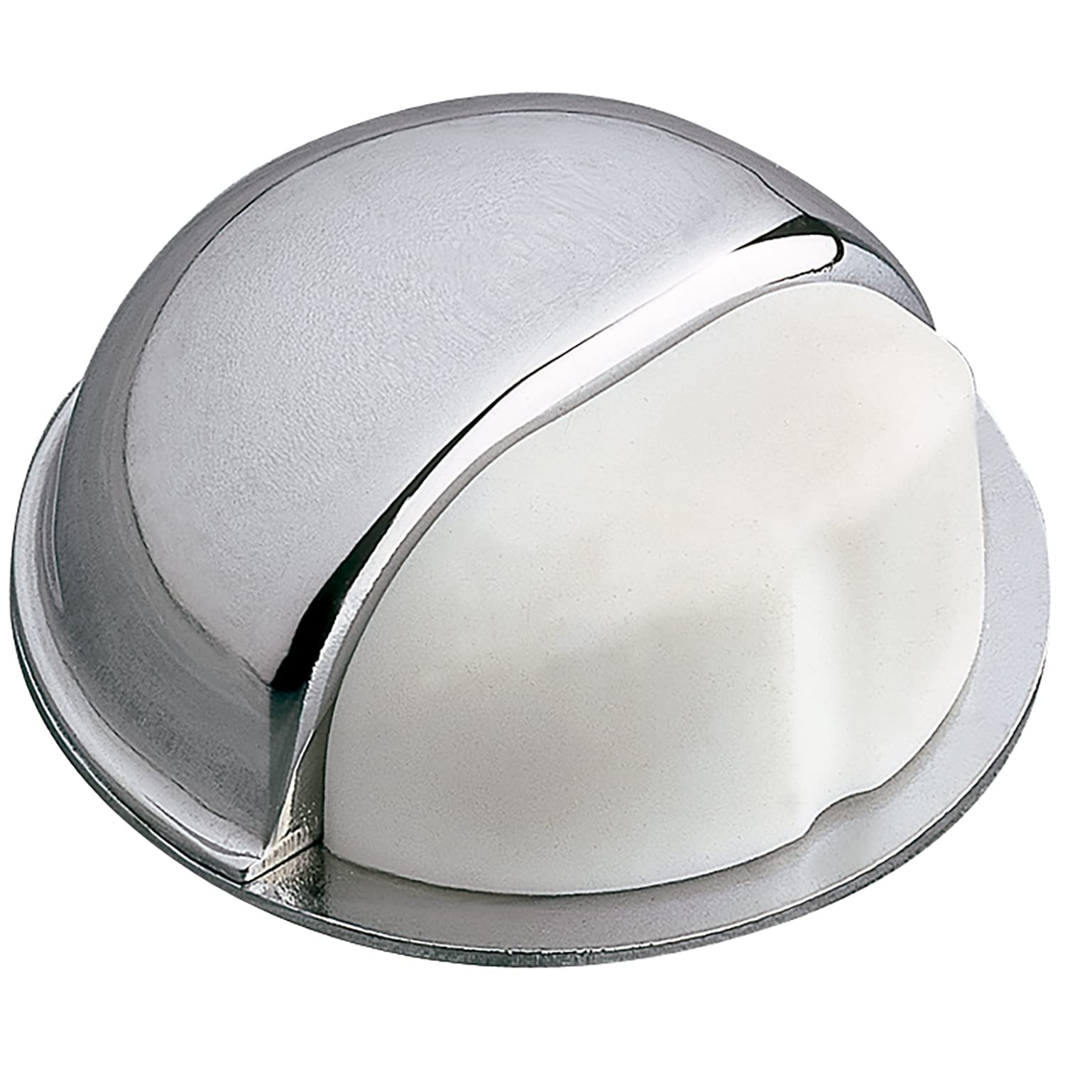 Amig - Premium Metal Door Stopper | 50mm Diameter, Rubber Cushion | Polished Chrome Finish, 22mm Height, Easy Install, Polished Chrome, Metal