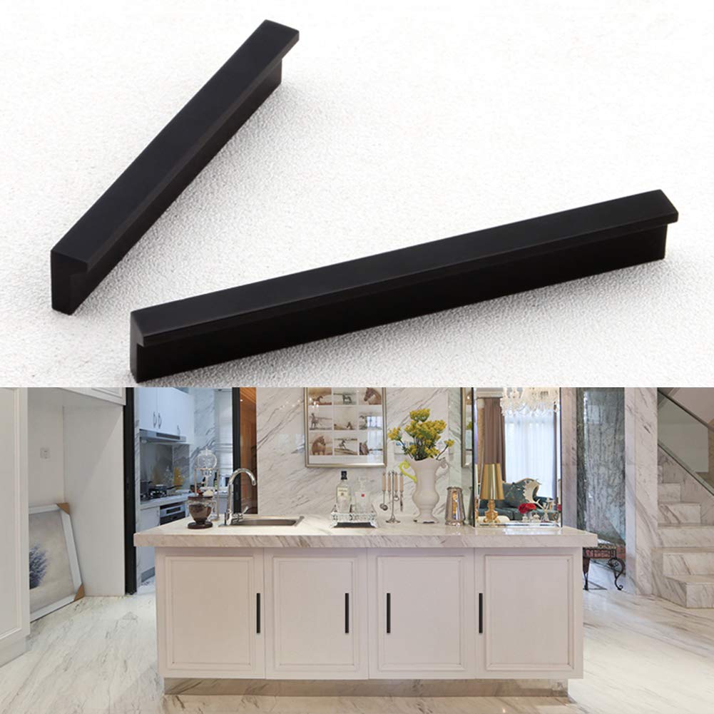 Aleación de aluminio 128 mm negro 10 unidades armario Hardware mango