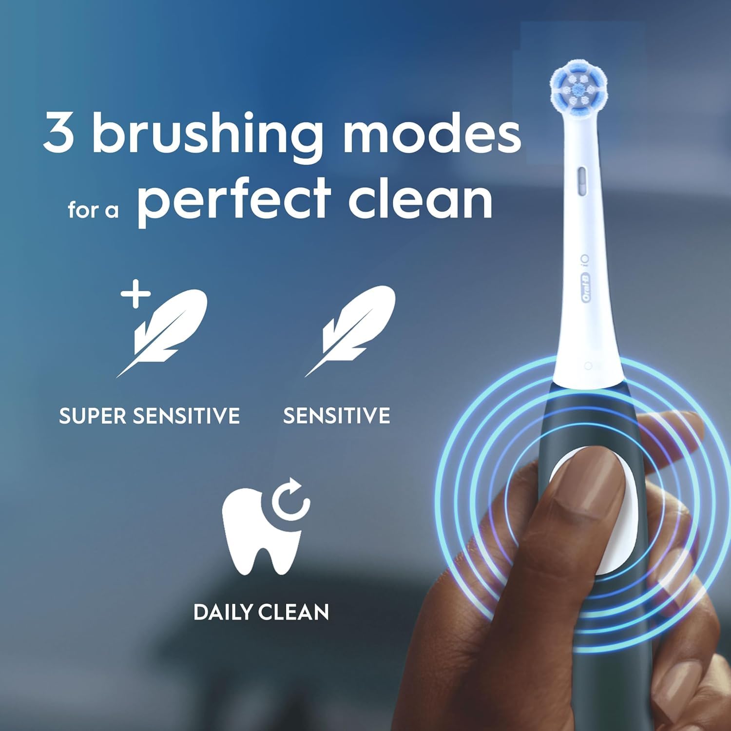 Oral-B iO2 Electric Toothbrush, 1 Gentle Care Toothbrush Head, 1 Travel Case, 1 Travel Refill Holder, Oral B Toothbrush for Adults (Forest Green), Designed by Braun, 2 Pin UK Plug