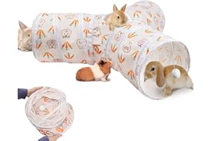 YUEPET Bunny Tunnels 3 Way Play Tubes Collapsible Rabbits Toys Small Animal Hideout for Rabbits Bunny Guinea Pigs Chinchilla Sugar Glider