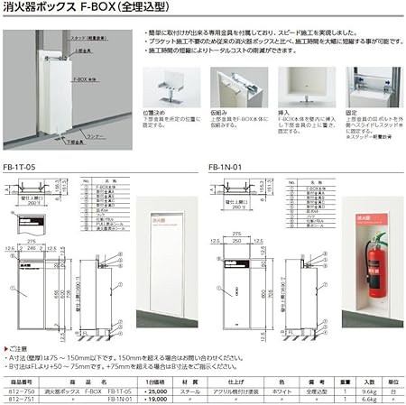 Amazon Co Jp 杉田エース Ace 812 750 消火器ボックス F Box 全埋込型 Fb 1t 05 中部 Chubu Diy 工具 ガーデン