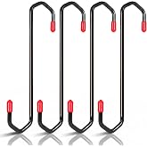 lernbac 4-Pack Brake Caliper Hanger Hooks with Red Rubber Tips for Automotive Repairs