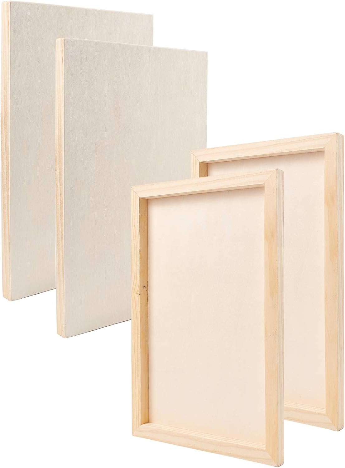 4 Pcs 8" x 12" Wood Canvas Unfinished Wood